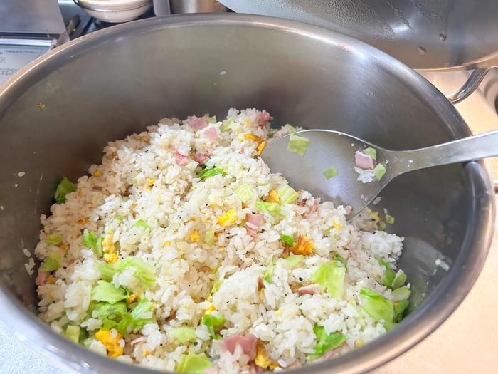 ステンレス鍋　チャーハン　パラパラ